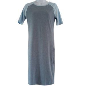 LulaRoe Gray & Blue Julia Dress XS